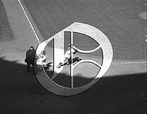 Yogi Berra at bat at Ebbets Field World Series56N0281